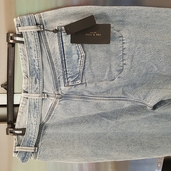 💕RAG & BONE💕 Mia Yoke High Waisted Belted Paneled Jeans ~ Clean Lou 31 NWT - Picture 13 of 16